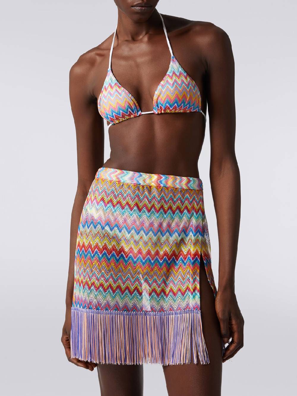 Missoni Minigonna copricostume a portafoglio con frange Spedizione gratuita