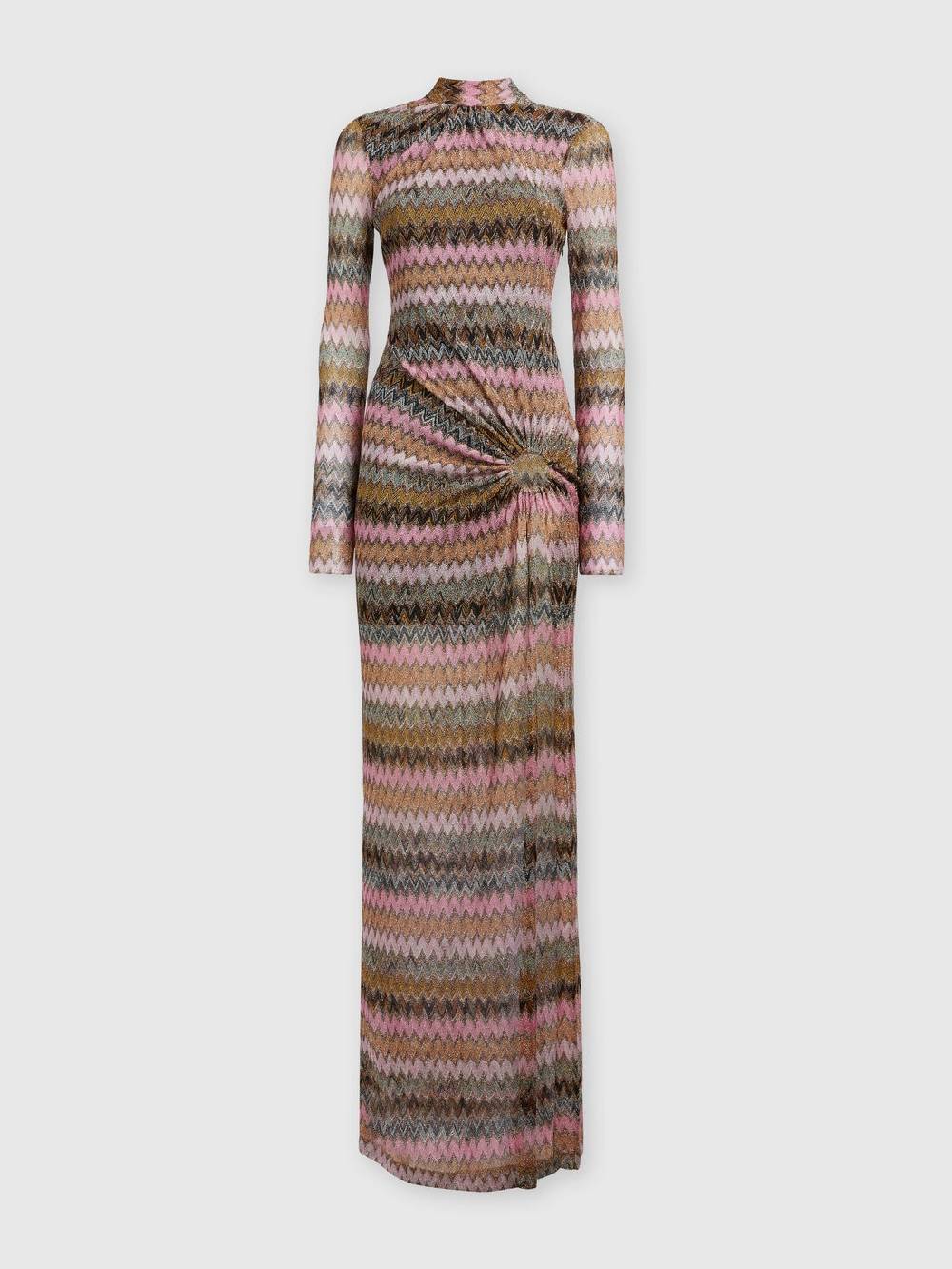Missoni Abito lungo in viscosa chevron e lurex con dettaglio cut out Negozio online di fabbrica