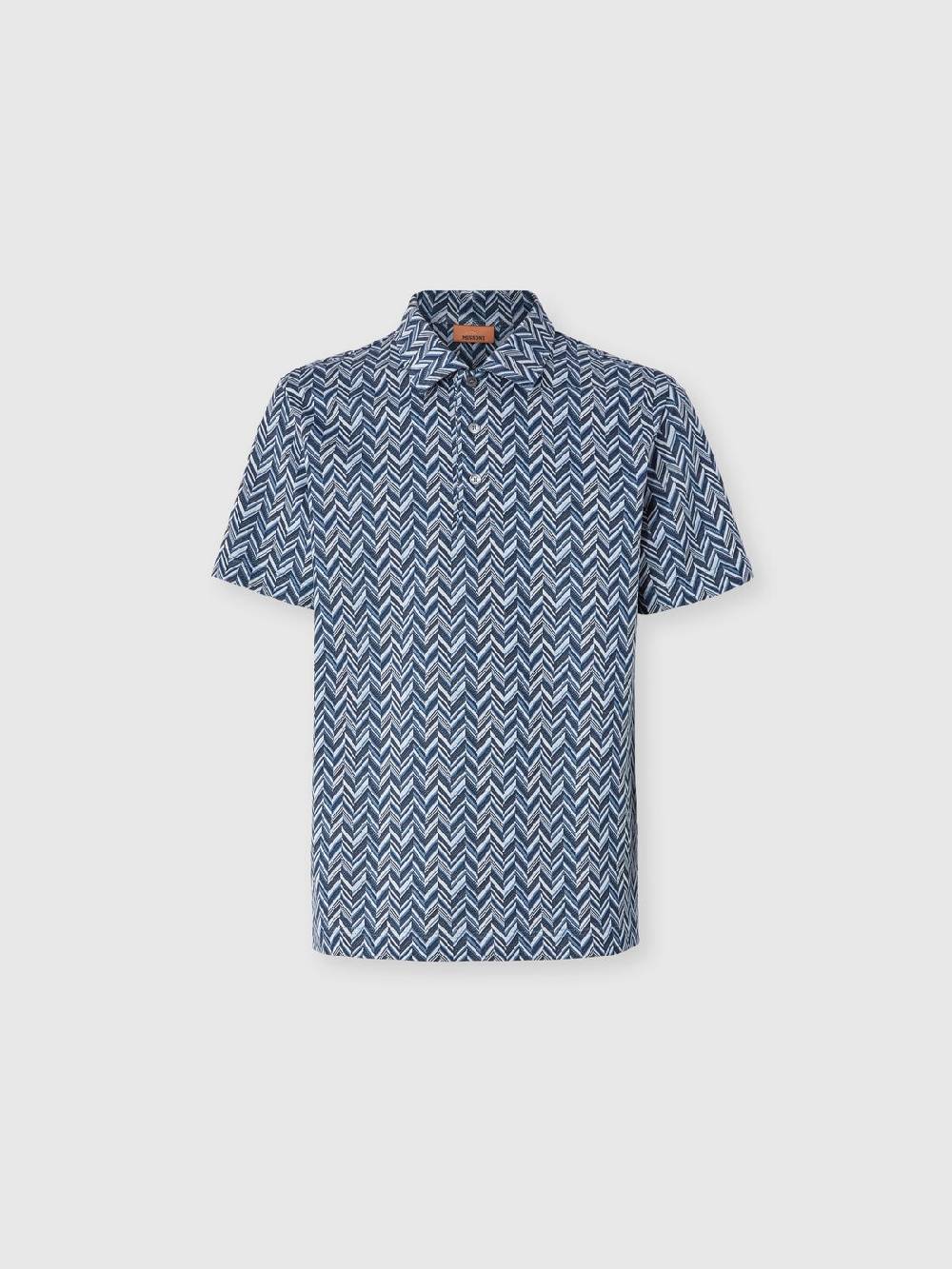 Missoni Polo in jersey di cotone jacquard zig zag Offerta speciale