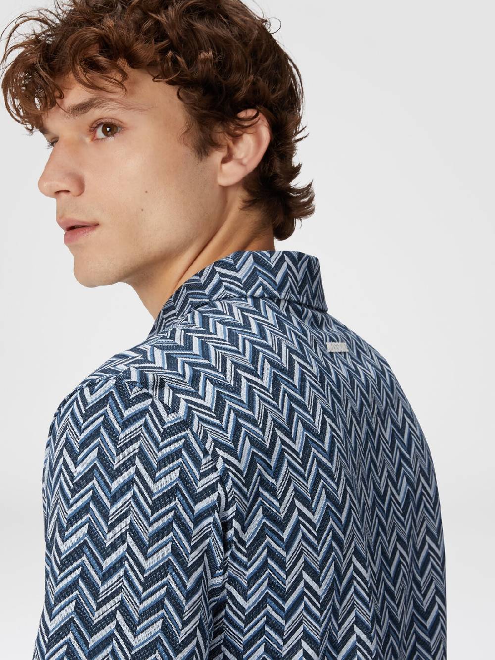 Missoni Polo in jersey di cotone jacquard zig zag Offerta speciale