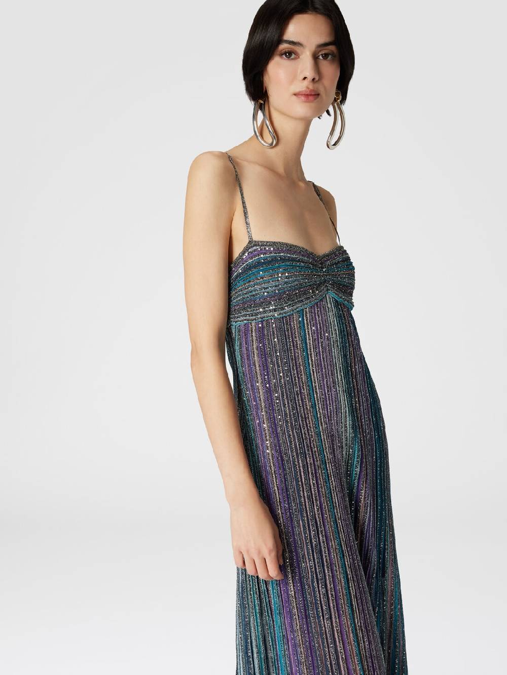 Missoni Abito lungo senza maniche in maglia plissée lamé Flash Sale