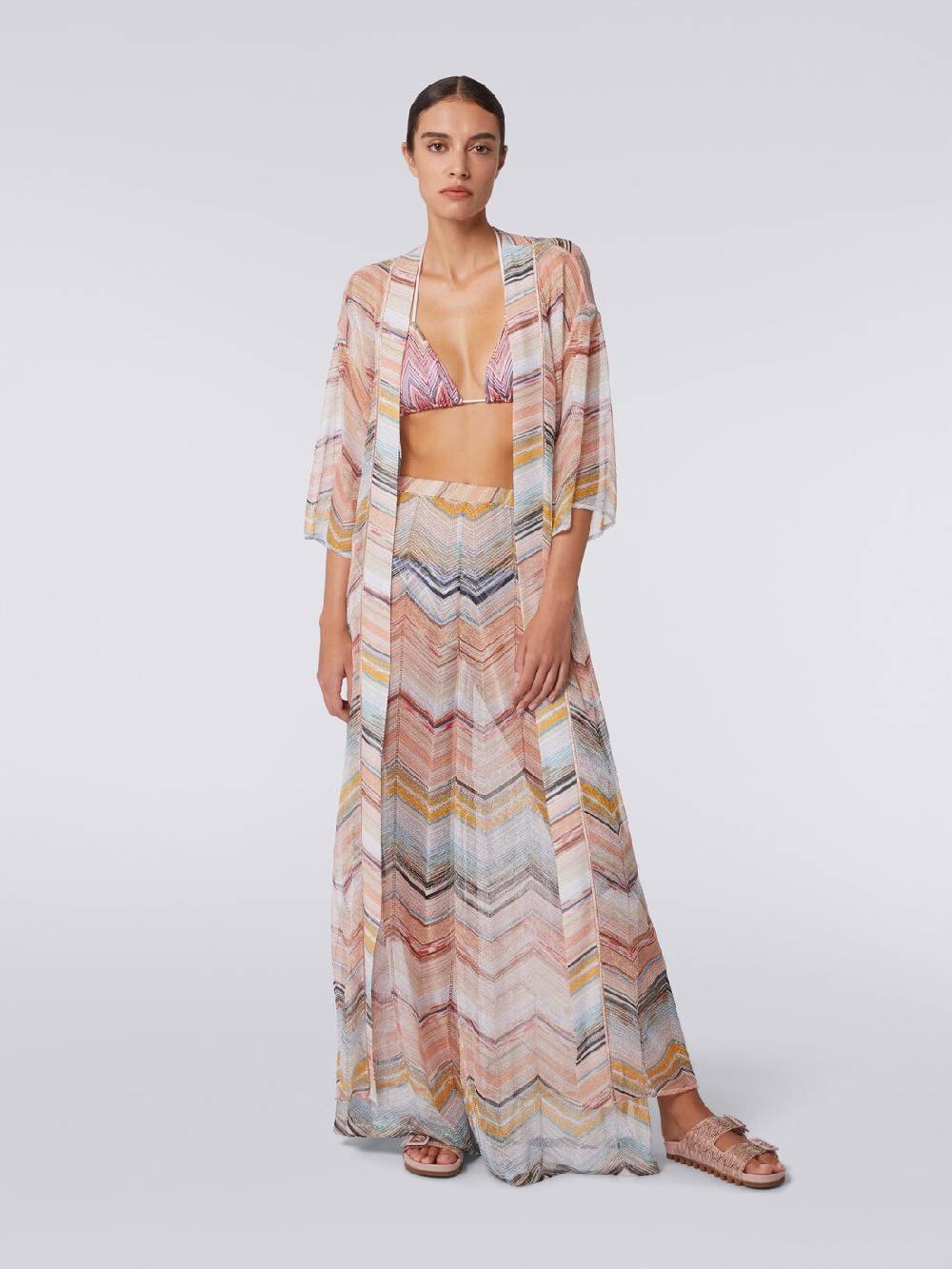 Missoni Copricostume lungo a vestaglia chevron con lurex Offerta esclusiva