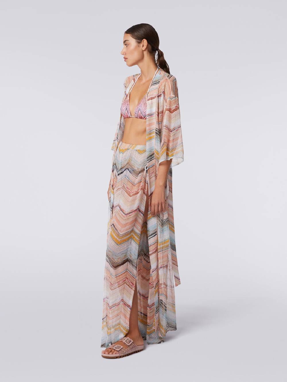 Missoni Copricostume lungo a vestaglia chevron con lurex Offerta esclusiva