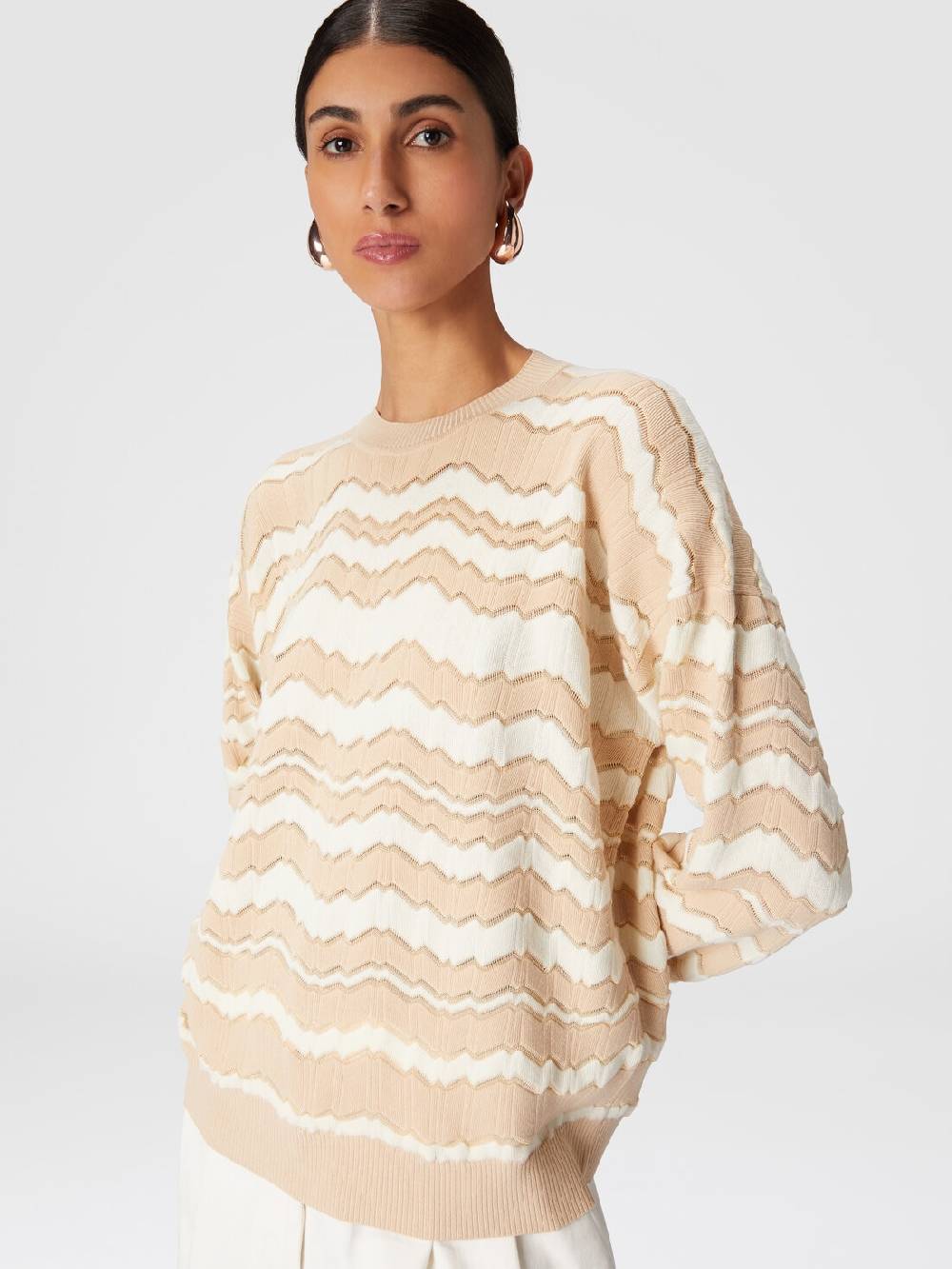 Missoni Pullover girocollo con zig zag tono su tono Vendite stagionali