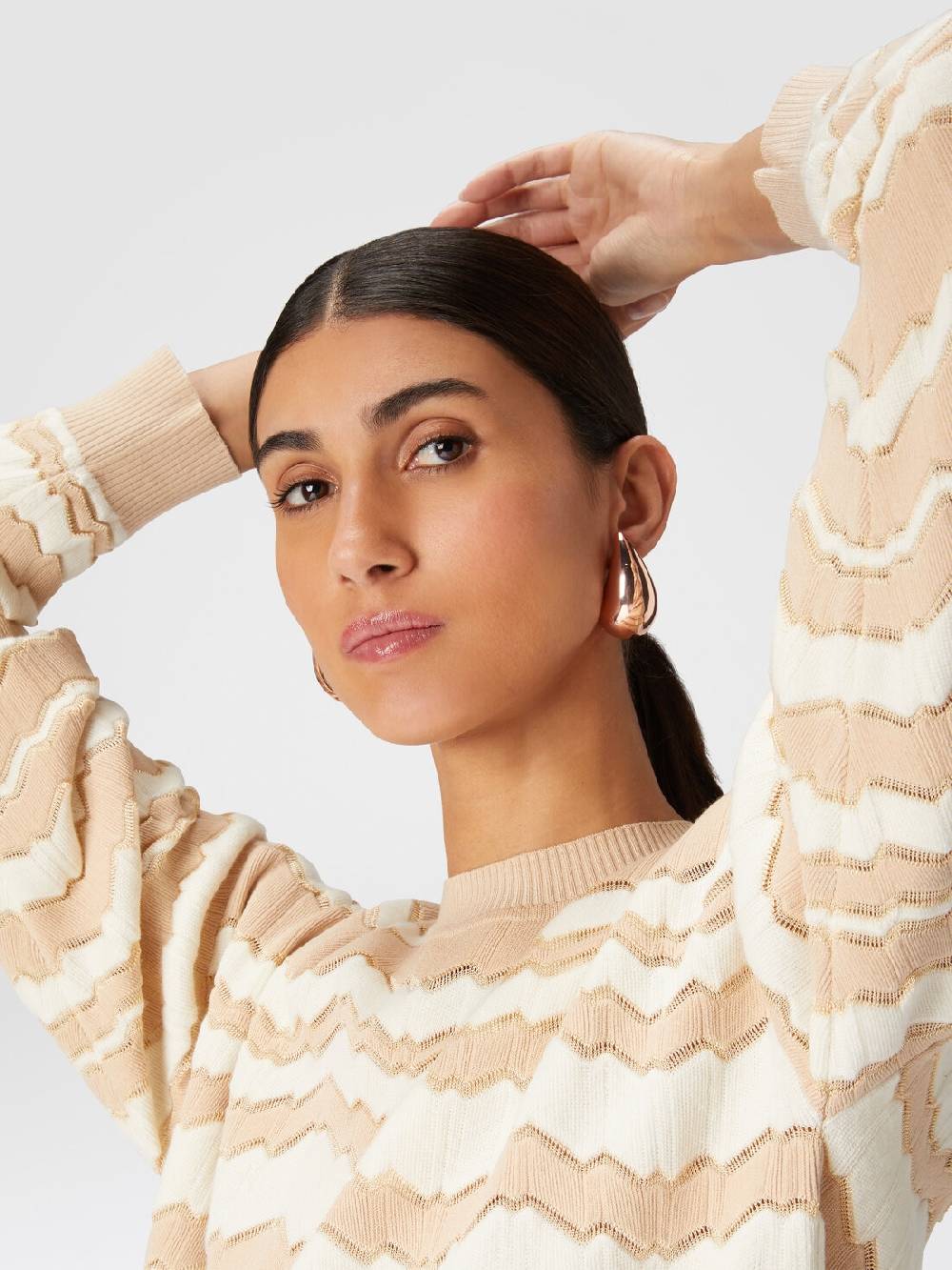 Missoni Pullover girocollo con zig zag tono su tono Vendite stagionali
