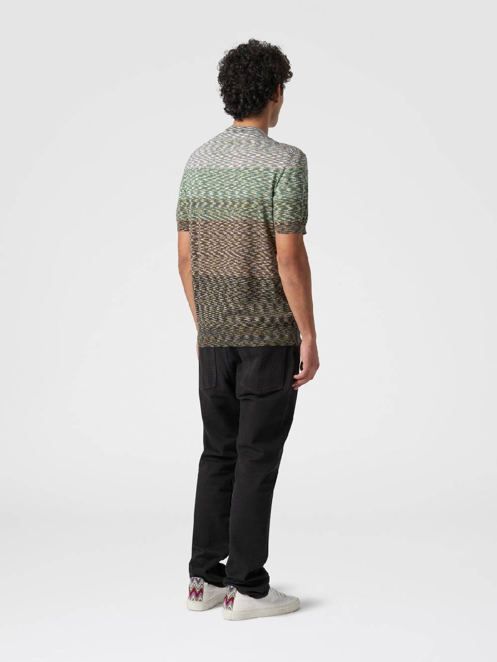 Missoni T-shirt girocollo in cotone fiammato dégradé Black Friday