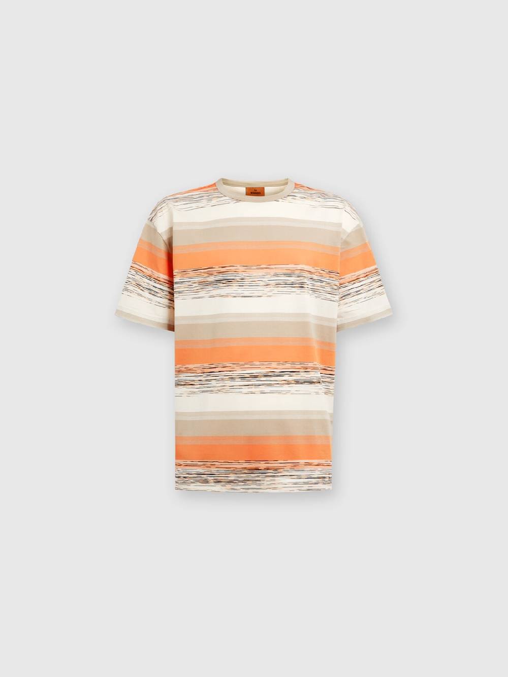 Missoni T-shirt in jersey di cotone a righe con logo Smaltimento dello stoccaggio