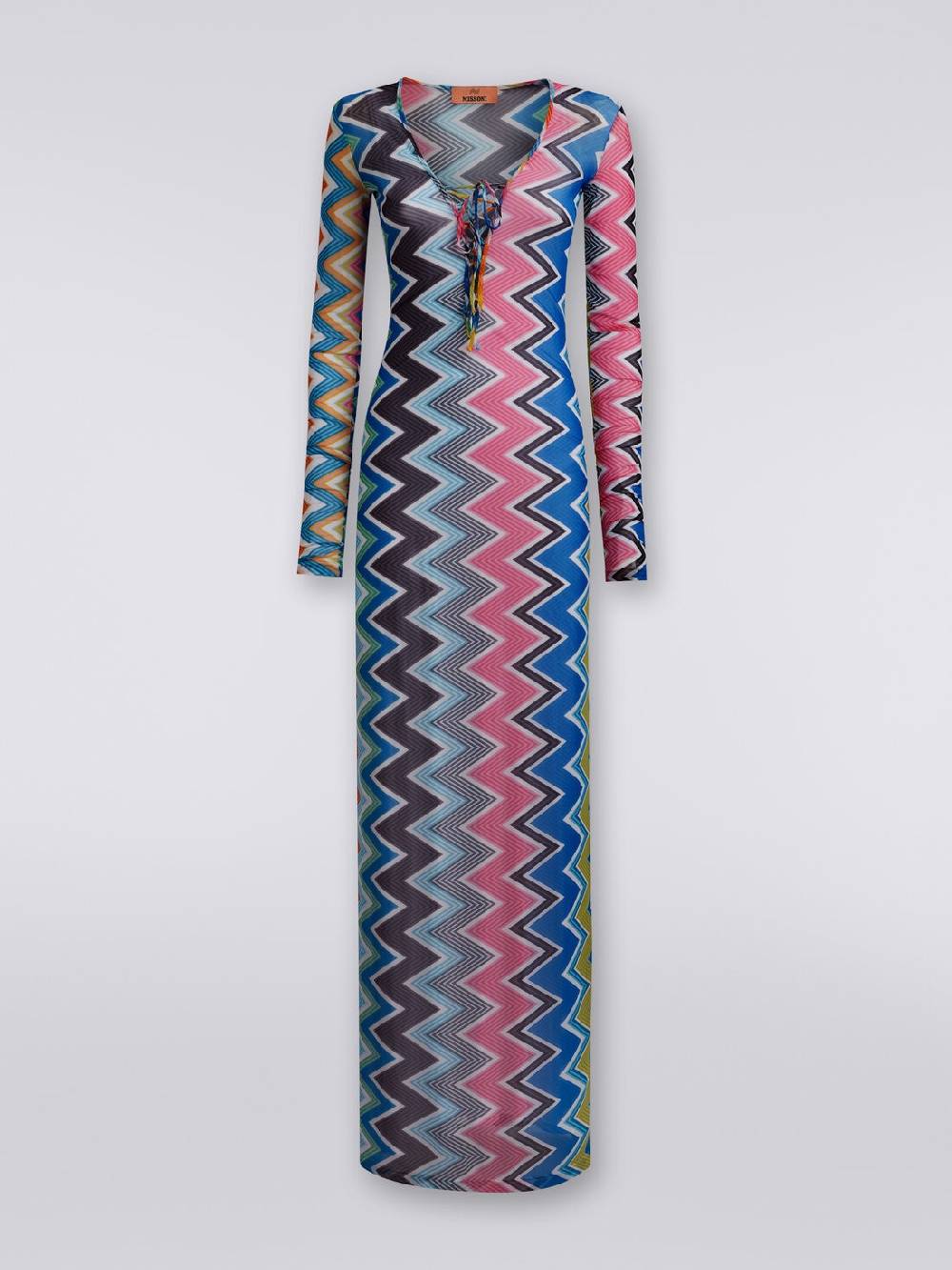 Missoni Abito copricostume lungo in tulle stampa zig zag Vendita calda