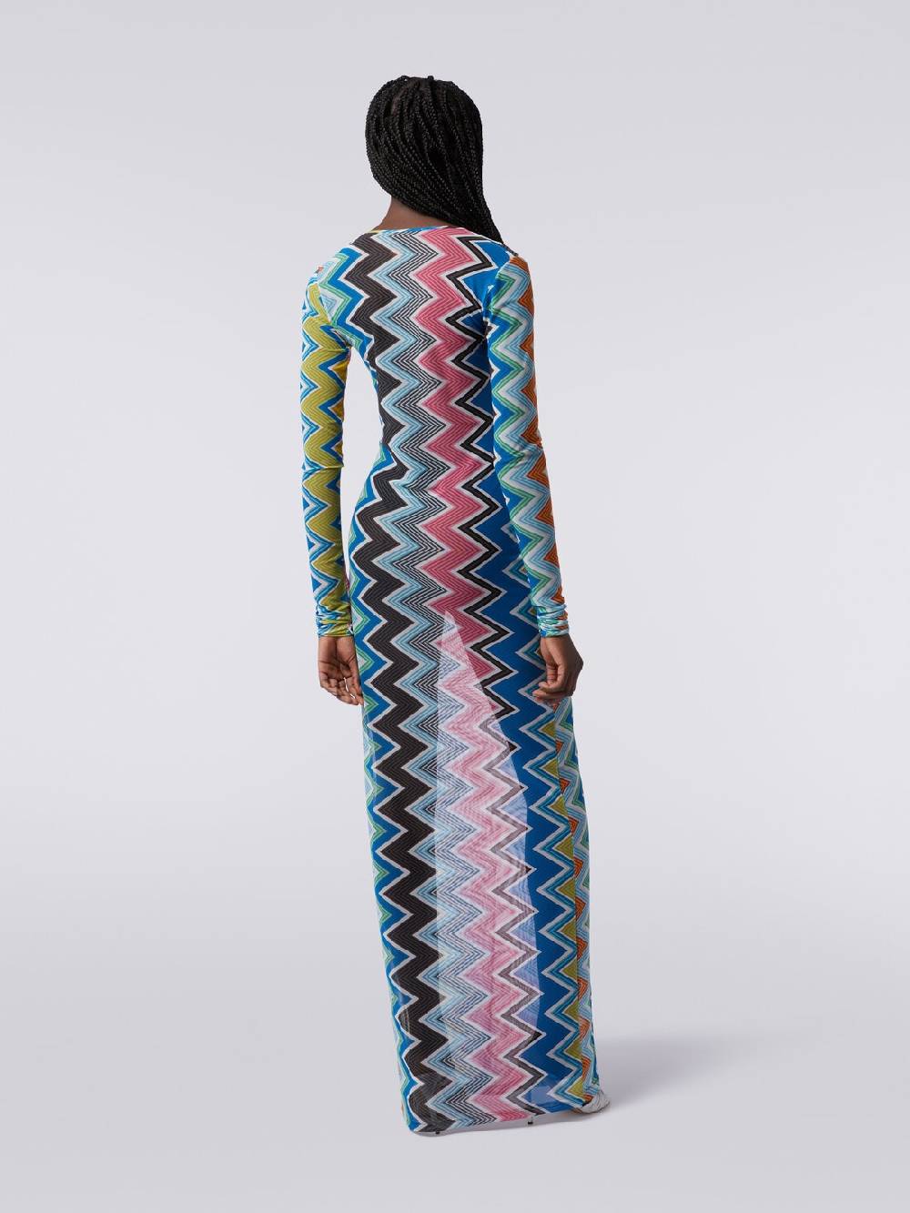 Missoni Abito copricostume lungo in tulle stampa zig zag Vendita calda