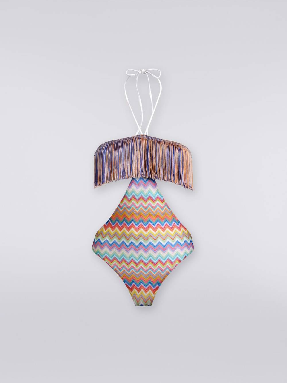 Missoni Costume intero con stampa zig zag e frange Offerta migliore