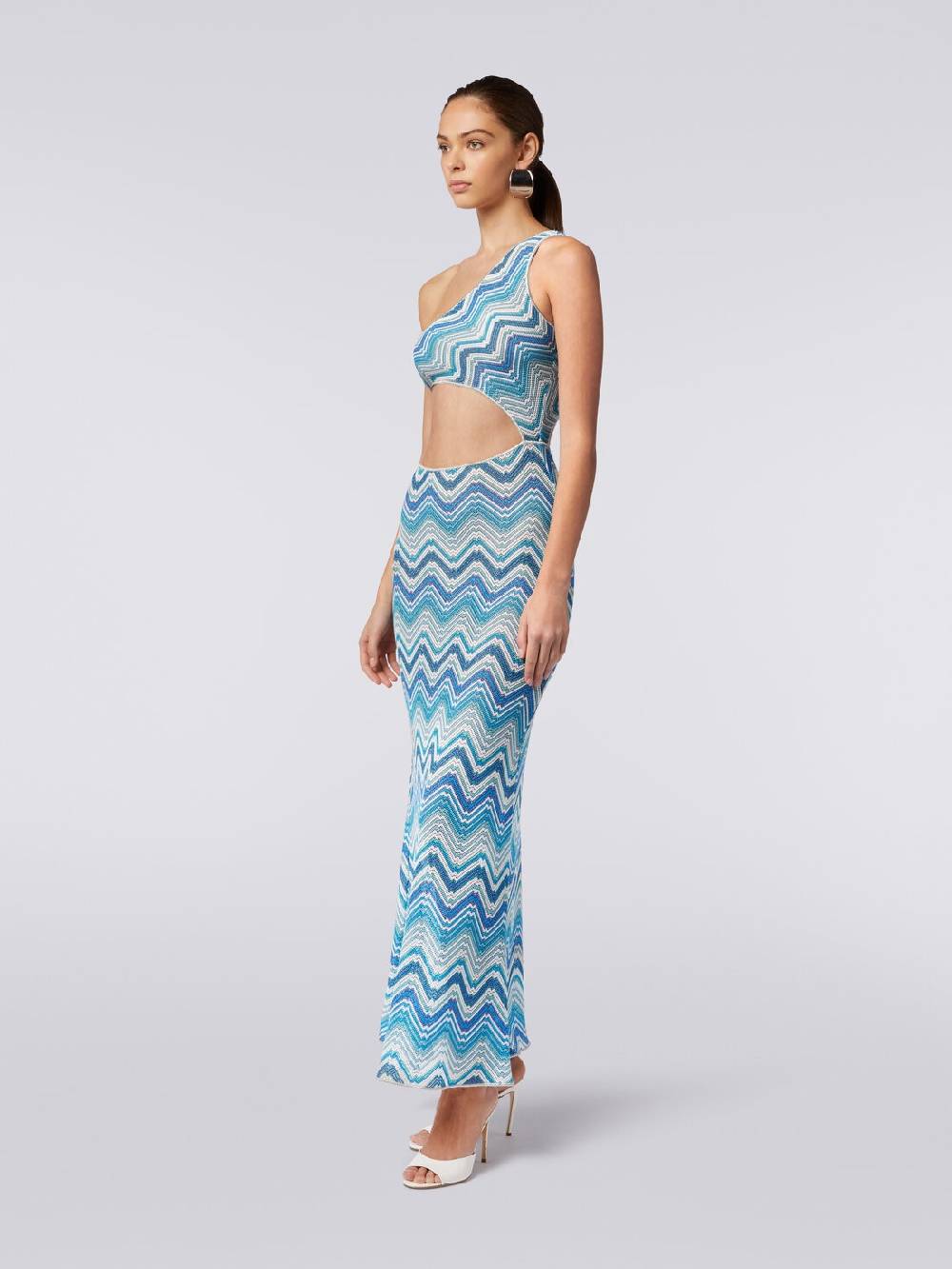 Missoni Copricostume lungo in crochet chevron con taglio cut out e lurex Latest fashion