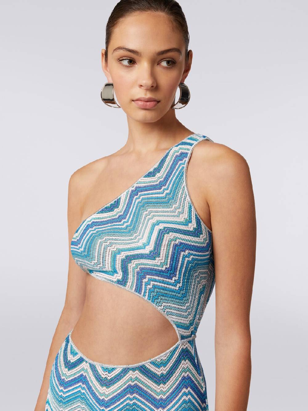 Missoni Copricostume lungo in crochet chevron con taglio cut out e lurex Latest fashion