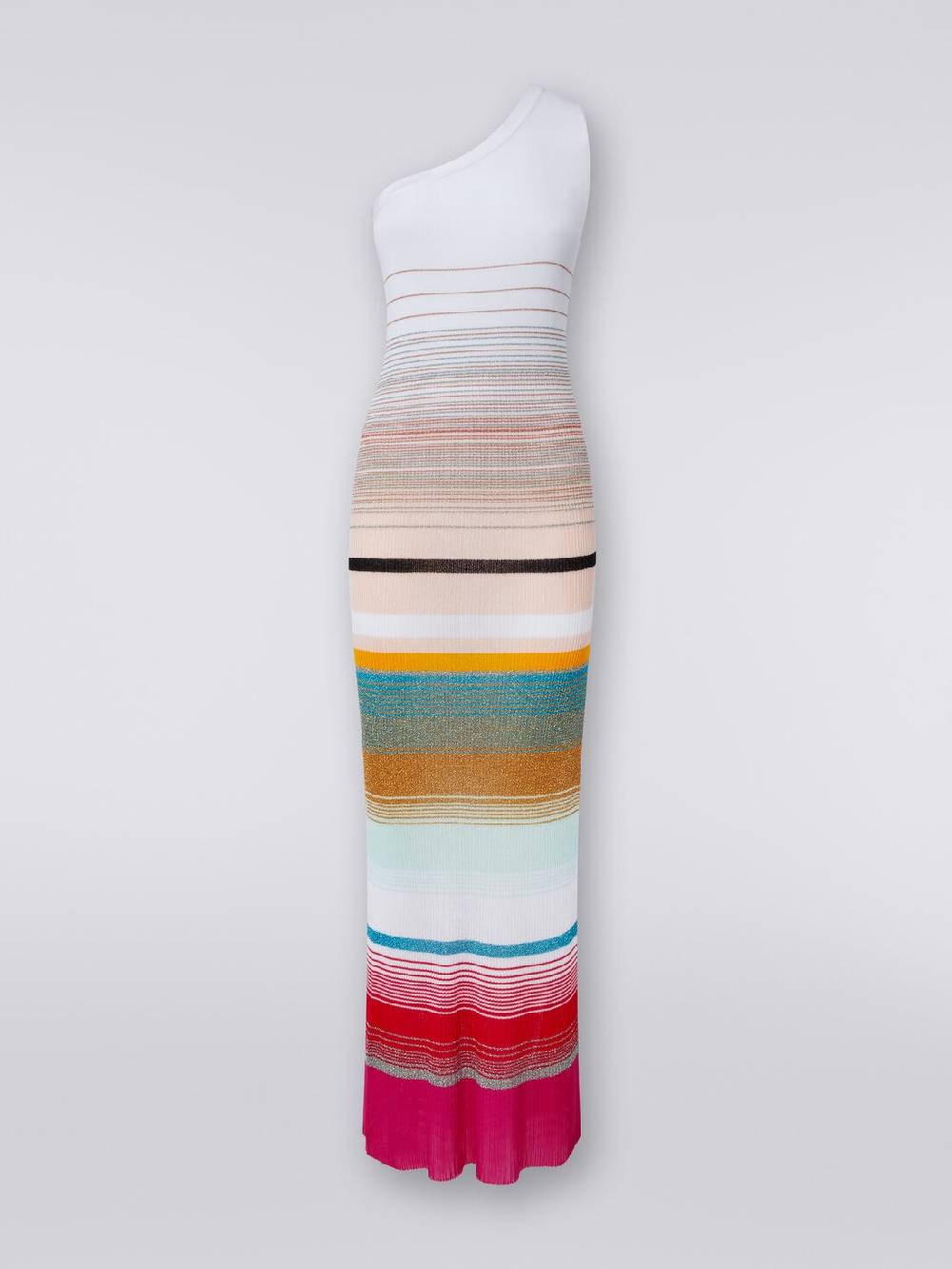 Missoni Abito monospalla in maglia a costine rigata con lurex Online Outlet