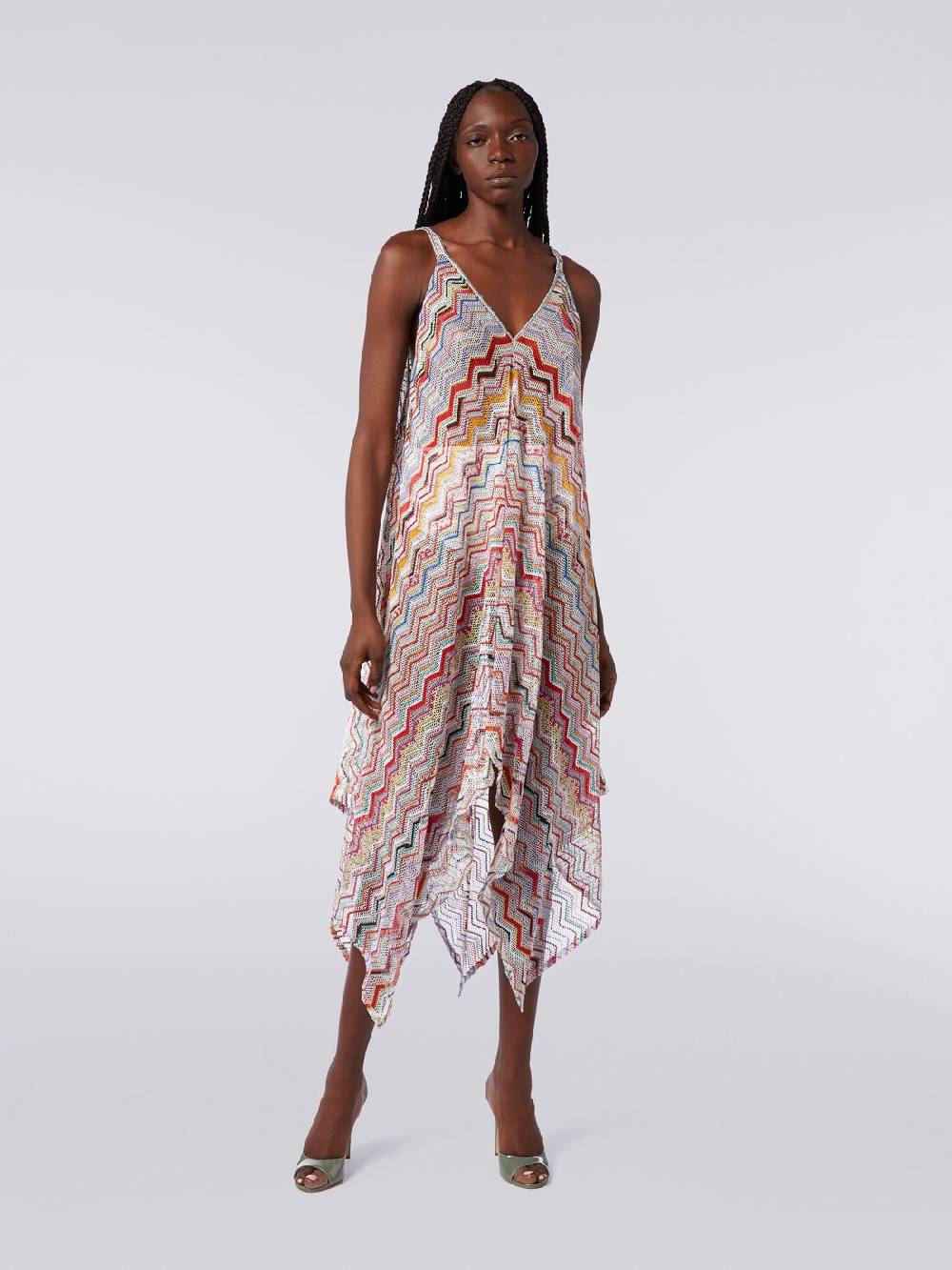 Missoni Copricostume lungo in crochet zig zag con lurex Offerta temporanea