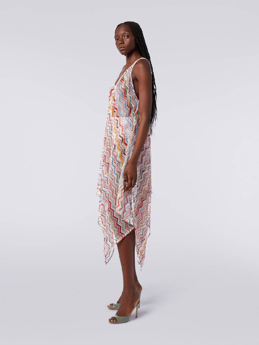 Missoni Copricostume lungo in crochet zig zag con lurex Offerta temporanea