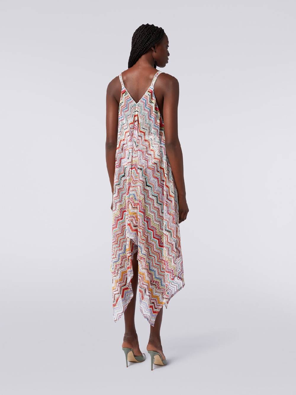 Missoni Copricostume lungo in crochet zig zag con lurex Offerta temporanea