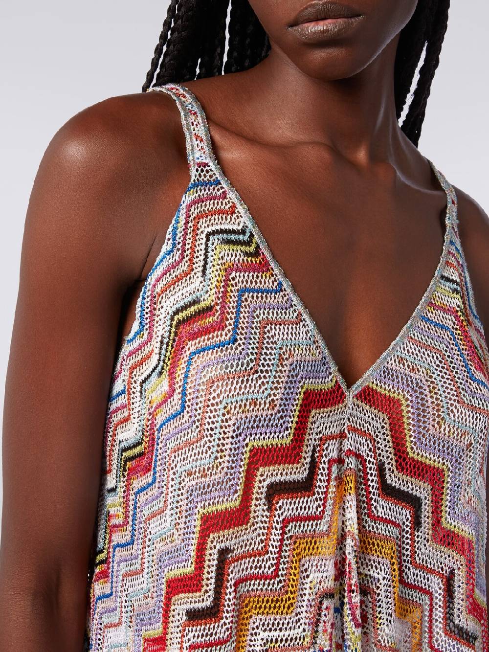 Missoni Copricostume lungo in crochet zig zag con lurex Offerta temporanea