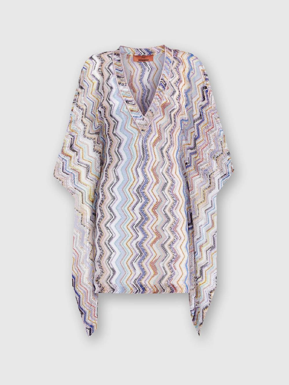 Missoni Caftano copricostume corto in crochet zig zag con lurex Offerte esclusive