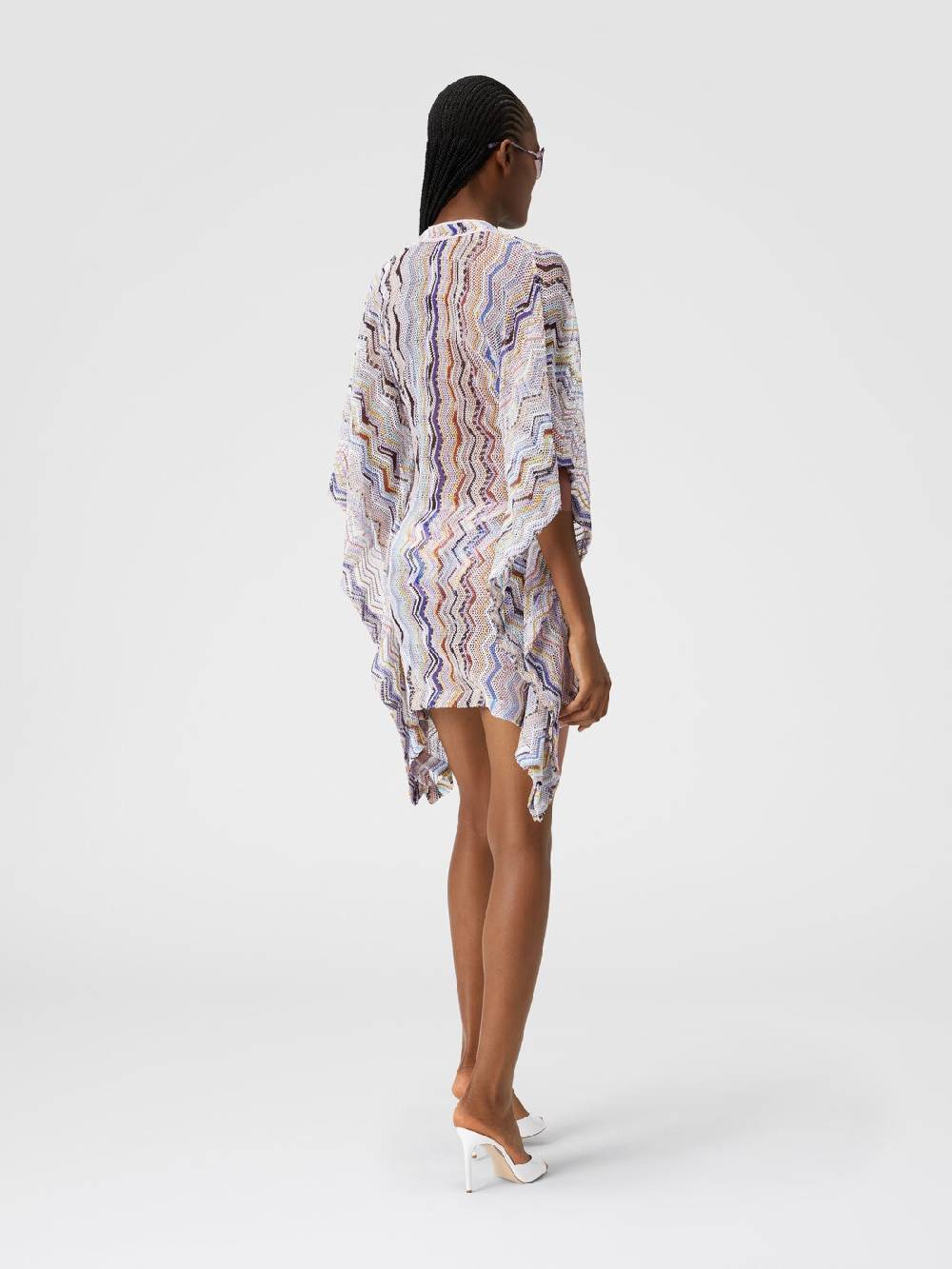 Missoni Caftano copricostume corto in crochet zig zag con lurex Offerte esclusive
