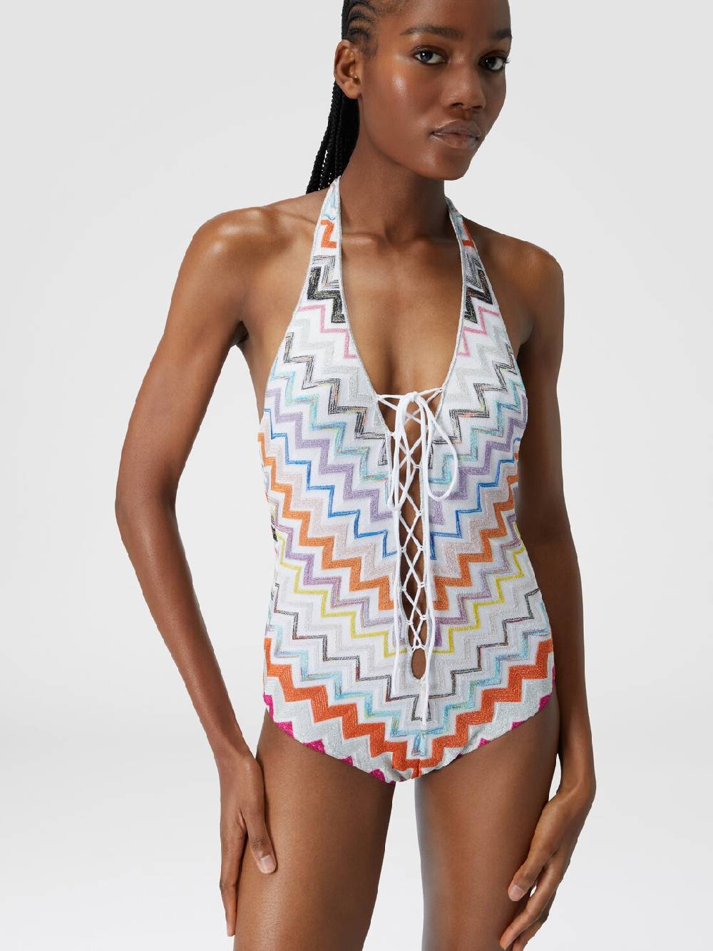 Missoni Costume intero in viscosa zig zag con lurex Lightning offer