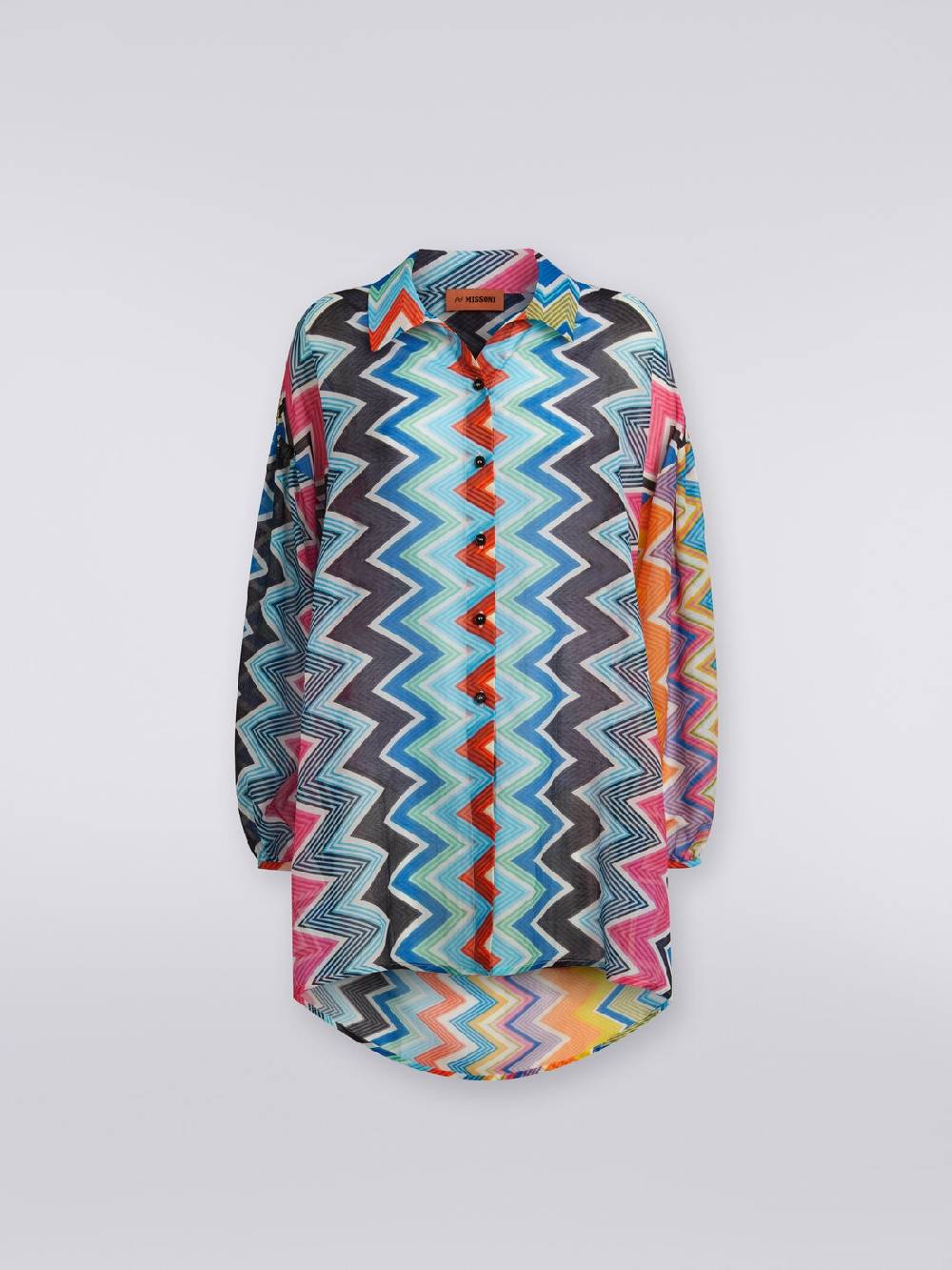 Missoni Blusa oversize in seta e cotone stampa zig zag Nuovi prodotti