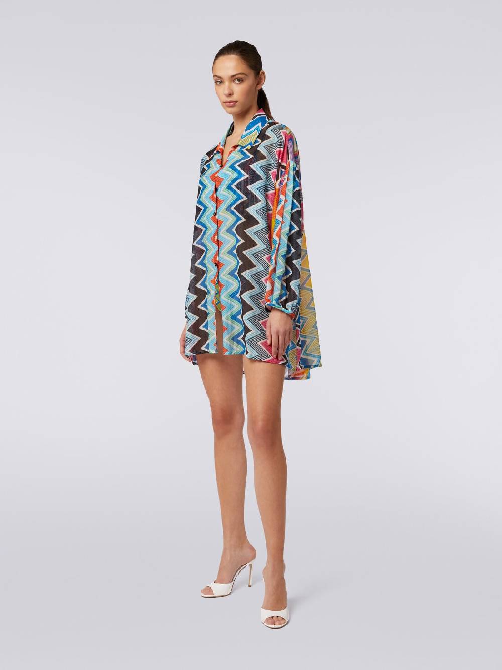 Missoni Blusa oversize in seta e cotone stampa zig zag Nuovi prodotti
