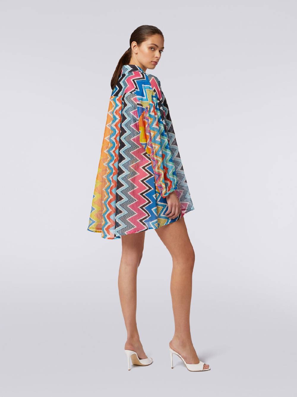Missoni Blusa oversize in seta e cotone stampa zig zag Nuovi prodotti