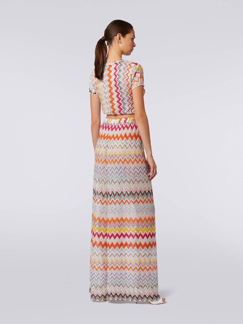 Missoni Pantaloni a palazzo in misto viscosa chevron lamé Offerte stagionali