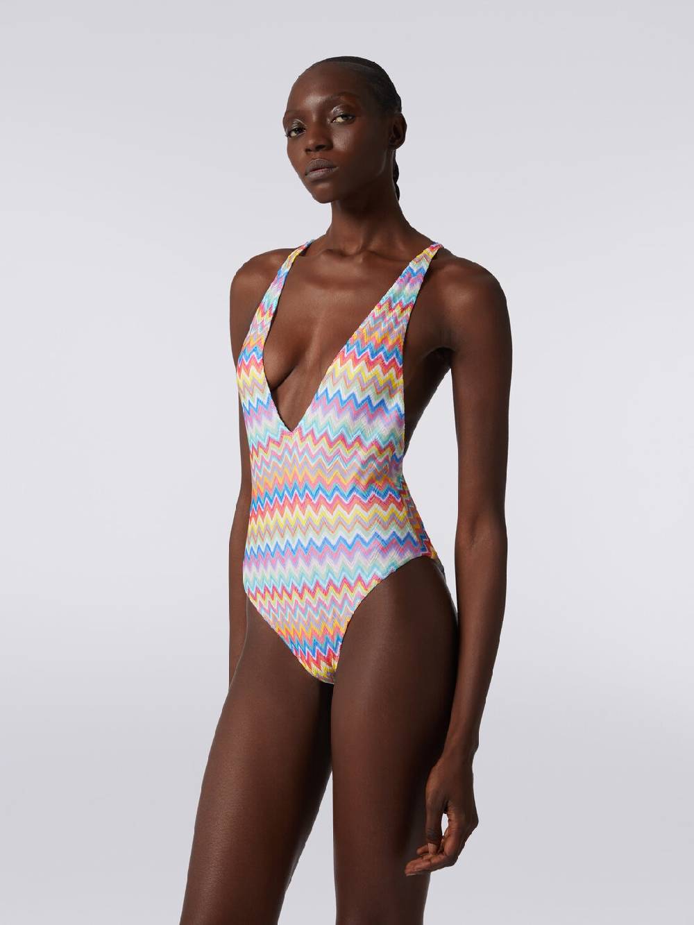 Missoni Costume intero stampa zig zag con scollatura a V Liquidazione