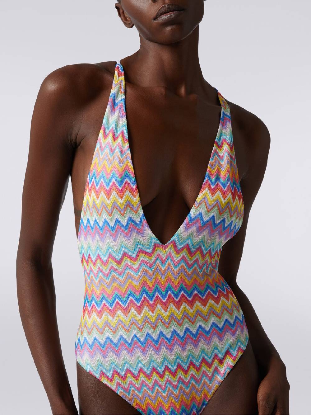 Missoni Costume intero stampa zig zag con scollatura a V Liquidazione