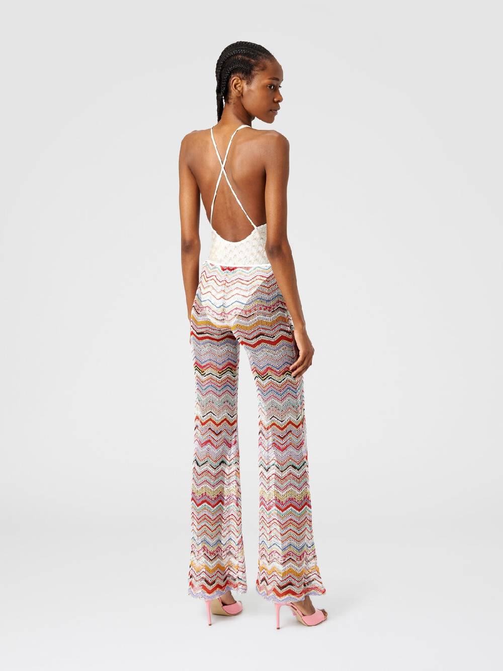 Missoni Pantaloni svasati in crochet zig zag con lurex Offerte giornaliere