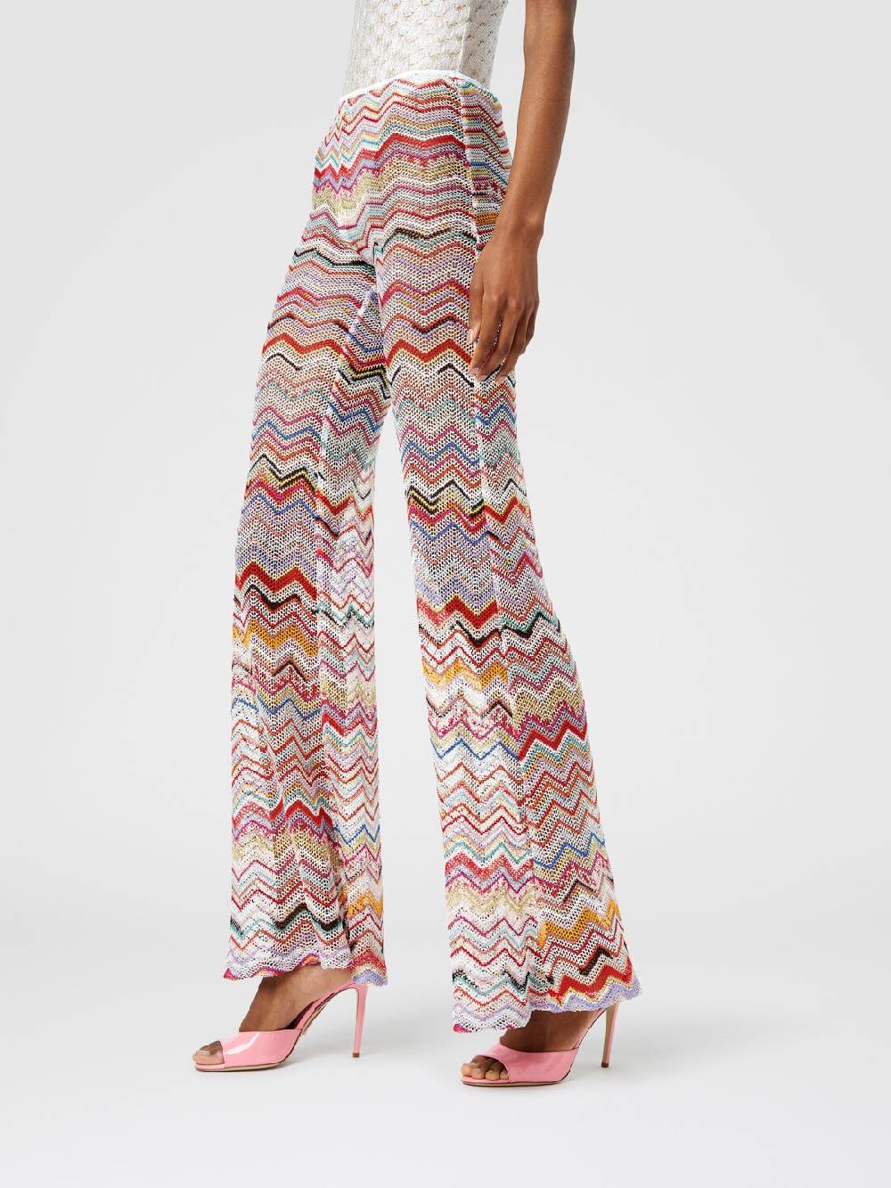 Missoni Pantaloni svasati in crochet zig zag con lurex Offerte giornaliere