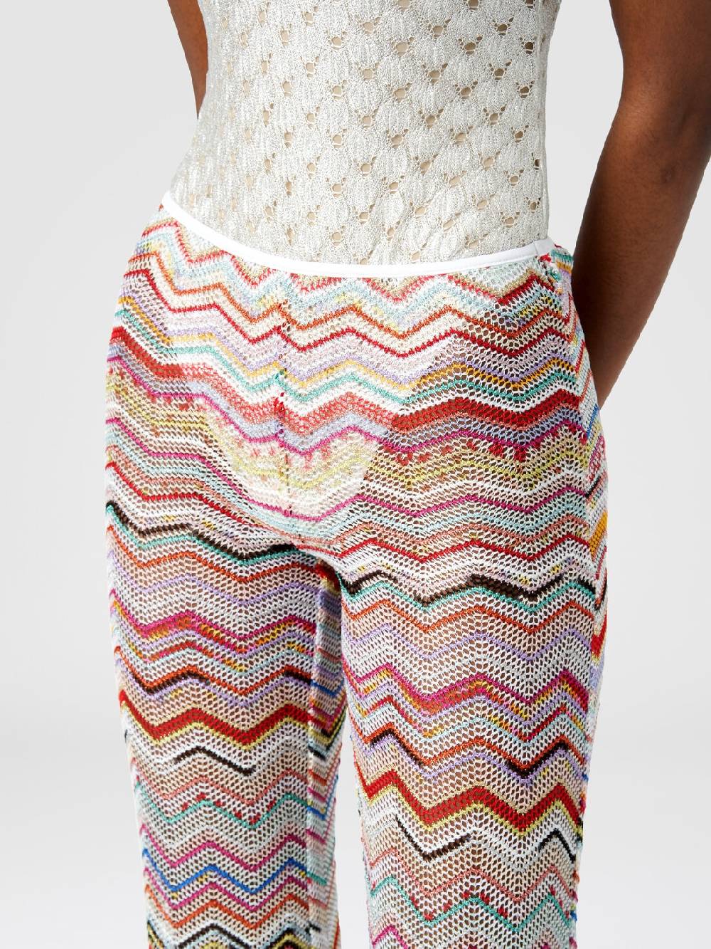 Missoni Pantaloni svasati in crochet zig zag con lurex Offerte giornaliere