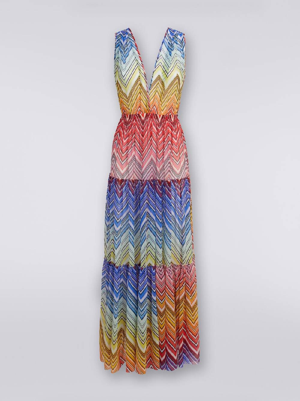 Missoni Abito copricostume lungo in tulle stampa zig zag Offerte speciali