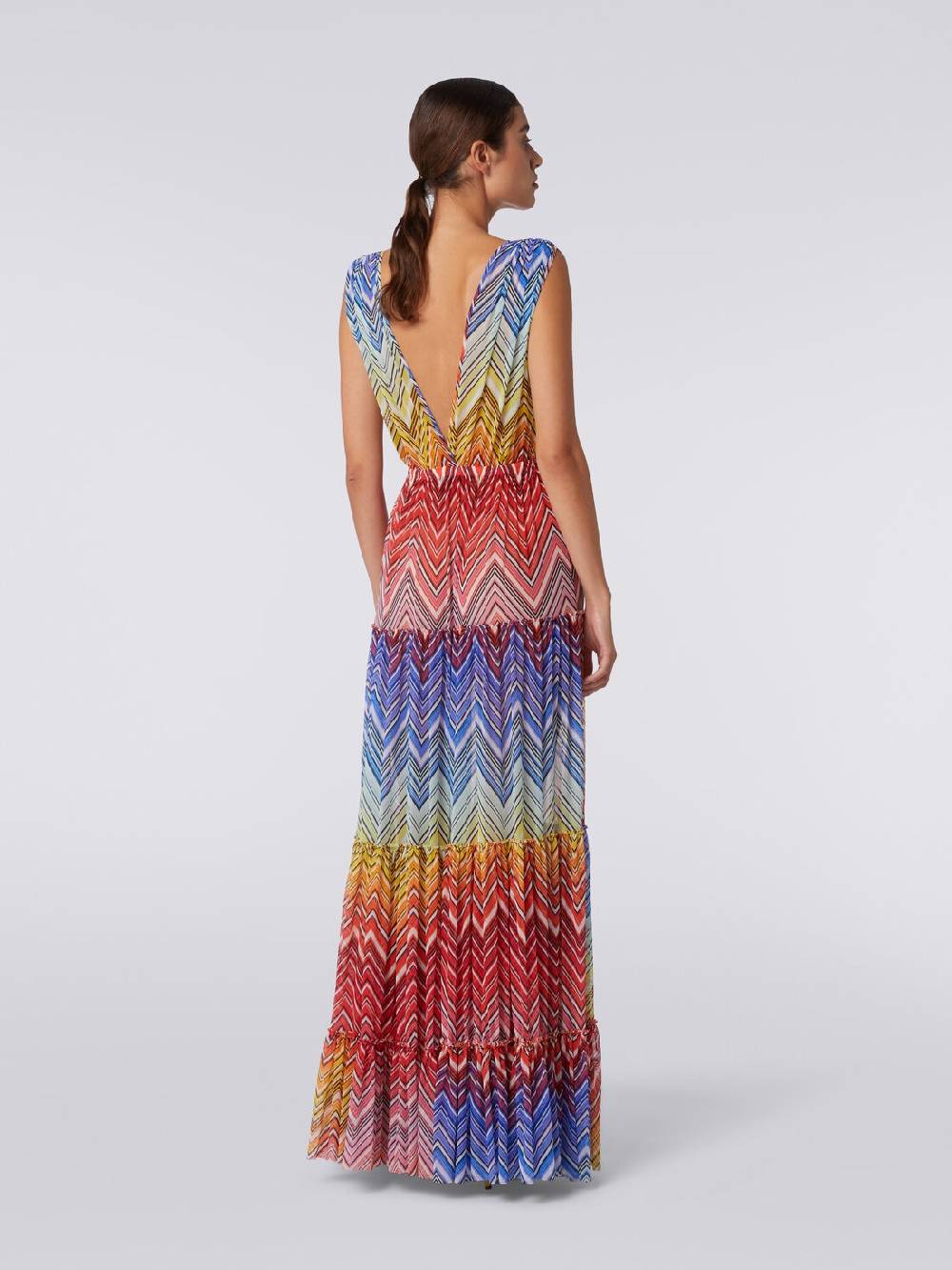 Missoni Abito copricostume lungo in tulle stampa zig zag Offerte speciali
