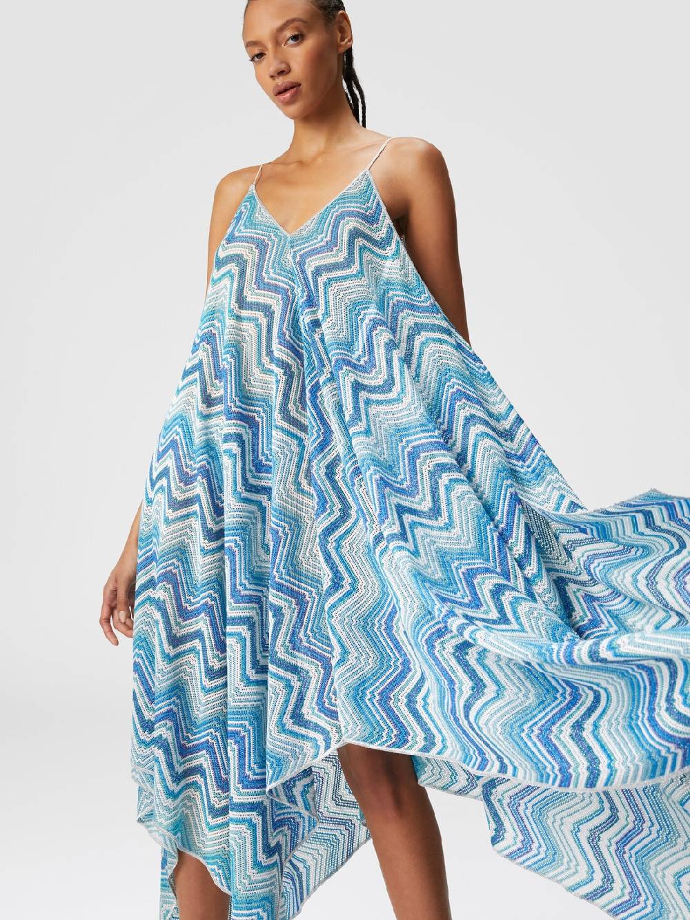 Missoni Copricostume lungo taglio foulard in crochet chevron lamé Sconti VIP