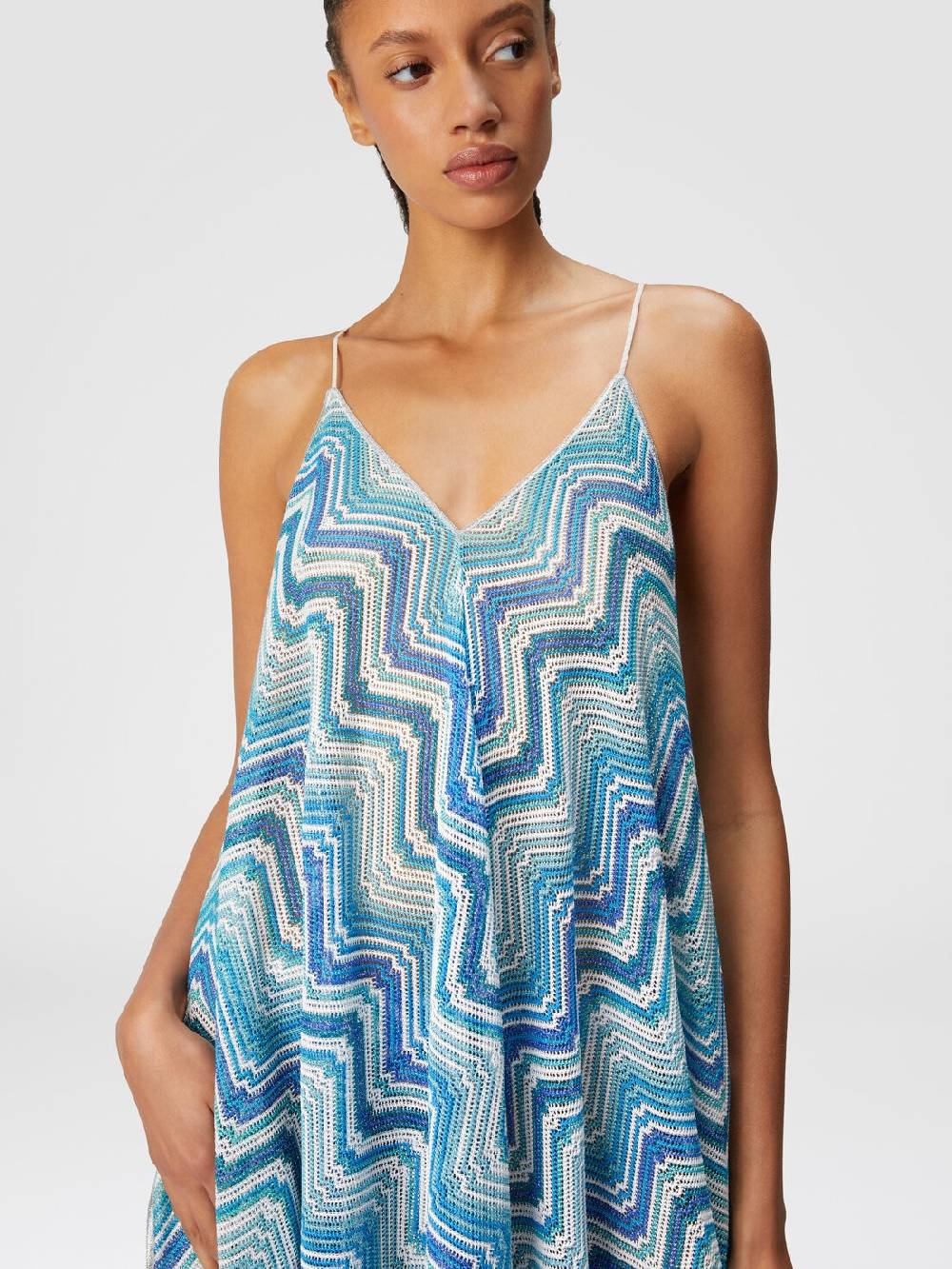 Missoni Copricostume lungo taglio foulard in crochet chevron lamé Sconti VIP