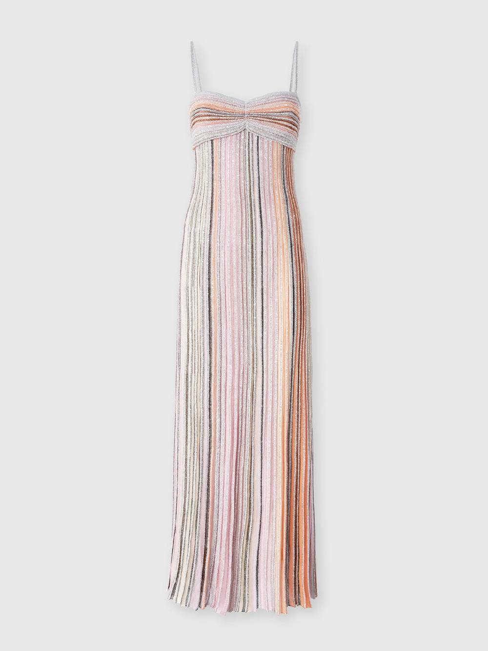 Missoni Abito lungo senza maniche in maglia plissée lamé Fino al 60% di sconto