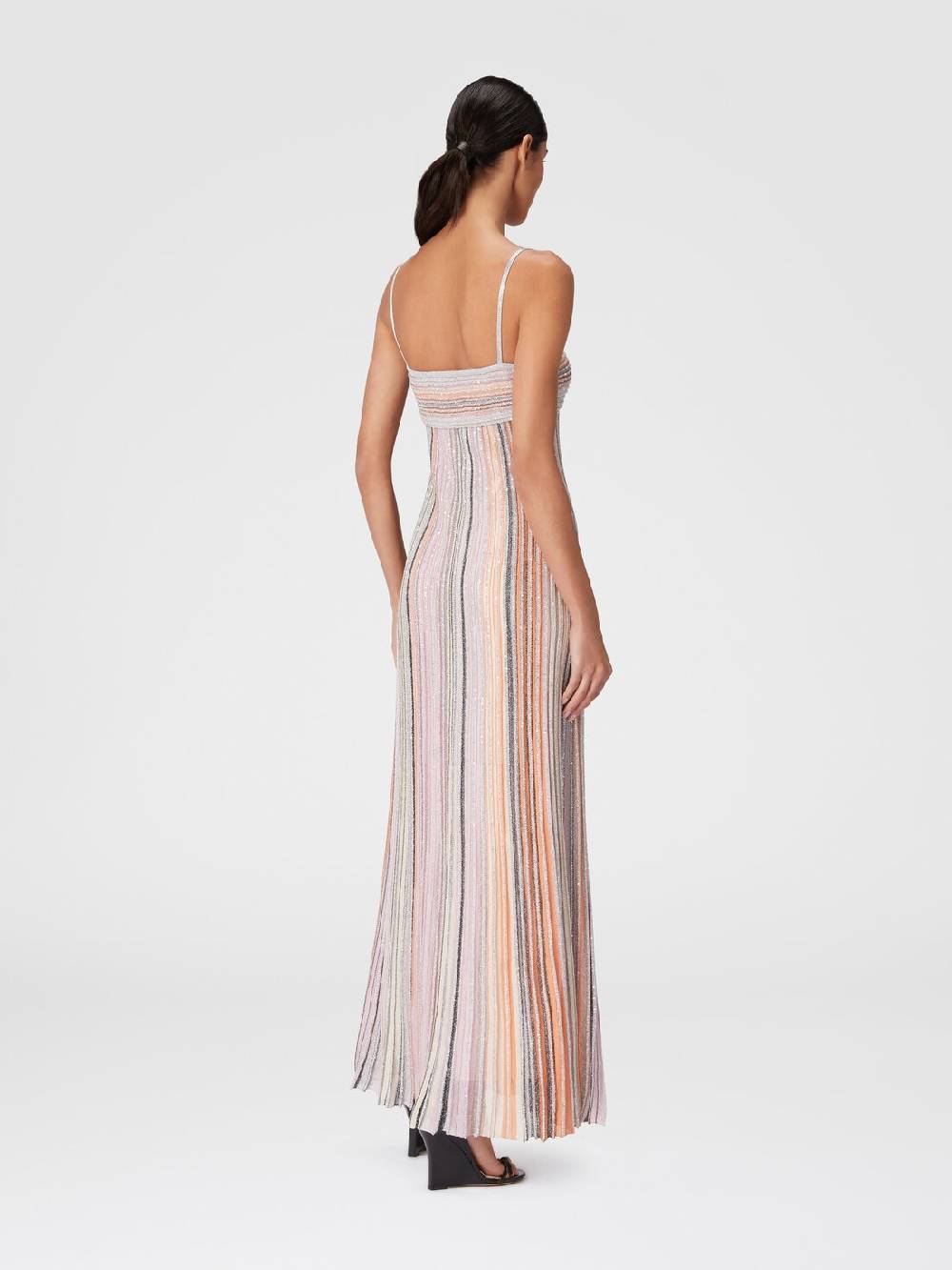 Missoni Abito lungo senza maniche in maglia plissée lamé Fino al 60% di sconto