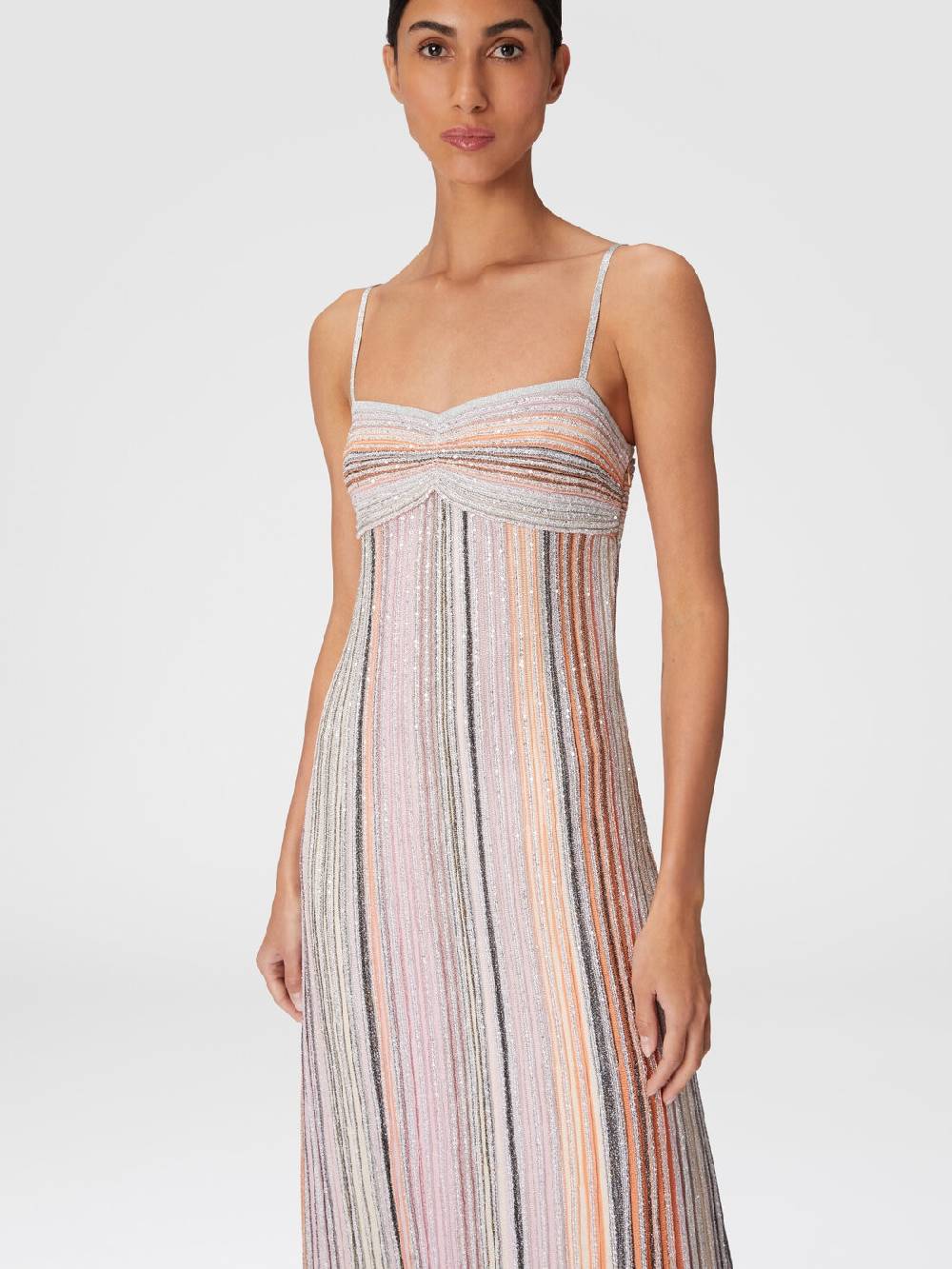 Missoni Abito lungo senza maniche in maglia plissée lamé Fino al 60% di sconto
