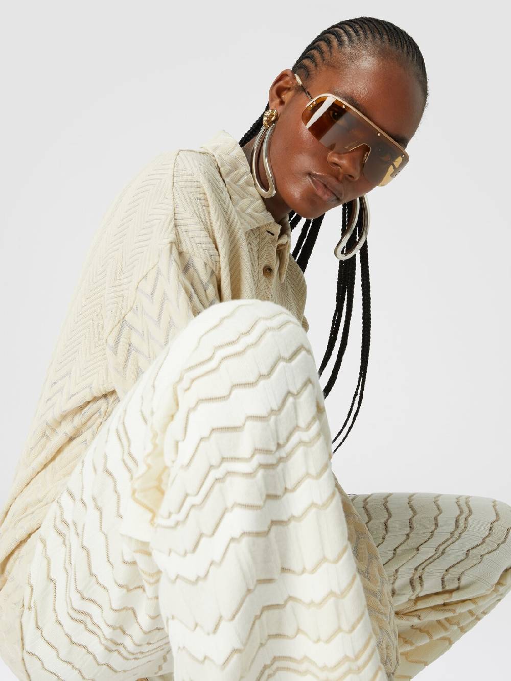 Missoni Pantapalazzo con zig zag tono su tono Offerta speciale della fabbrica