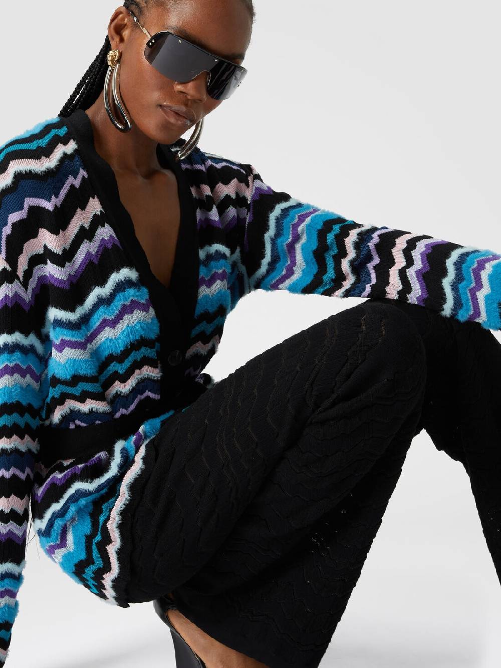 Missoni Pantapalazzo con zig zag tono su tono Sostegno trimestrale