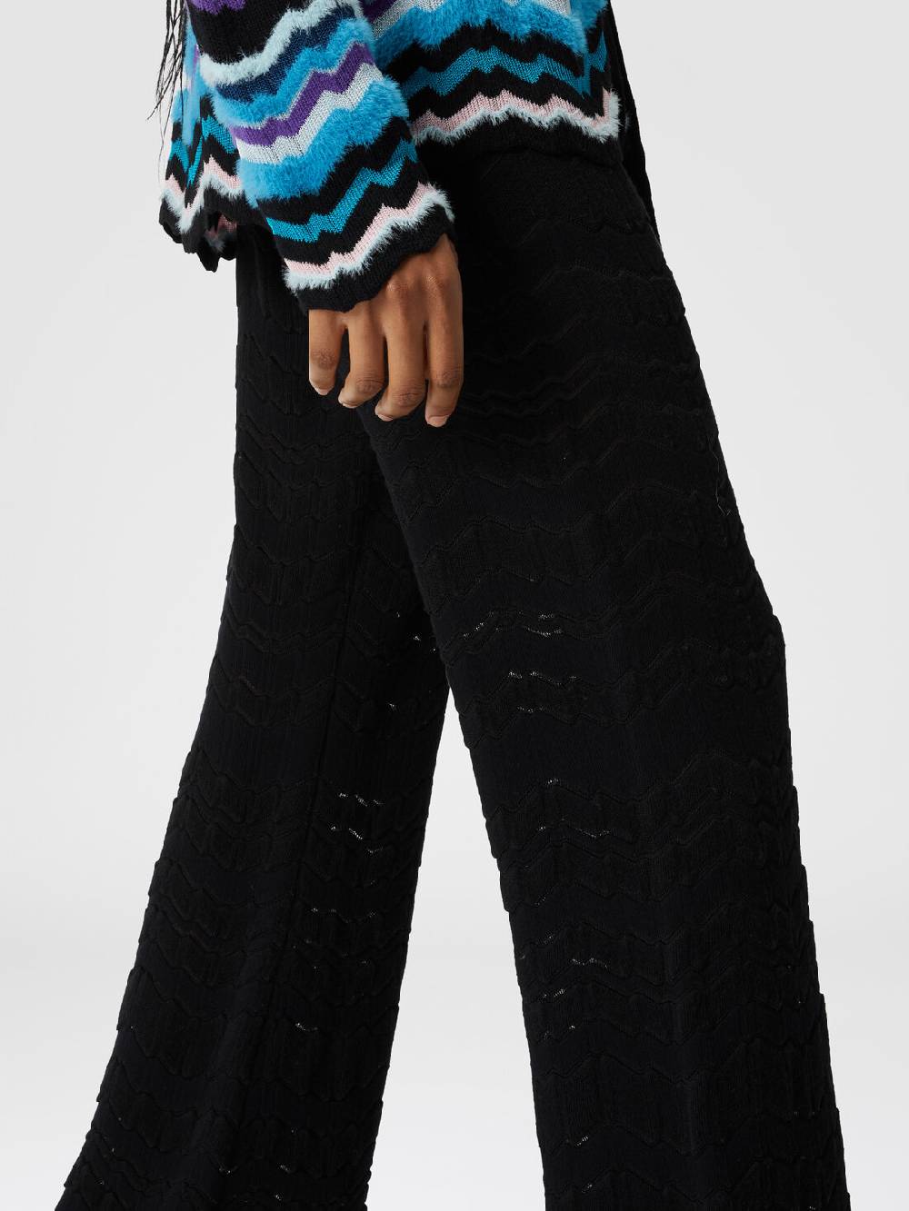 Missoni Pantapalazzo con zig zag tono su tono Sostegno trimestrale