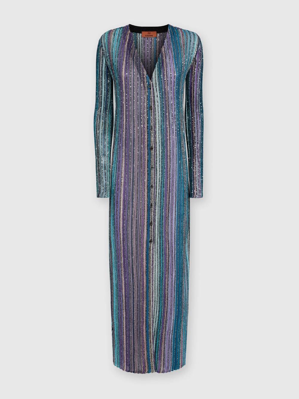 Missoni Cardigan lungo a costine parzializzate con paillettes Fino al 55% di sconto