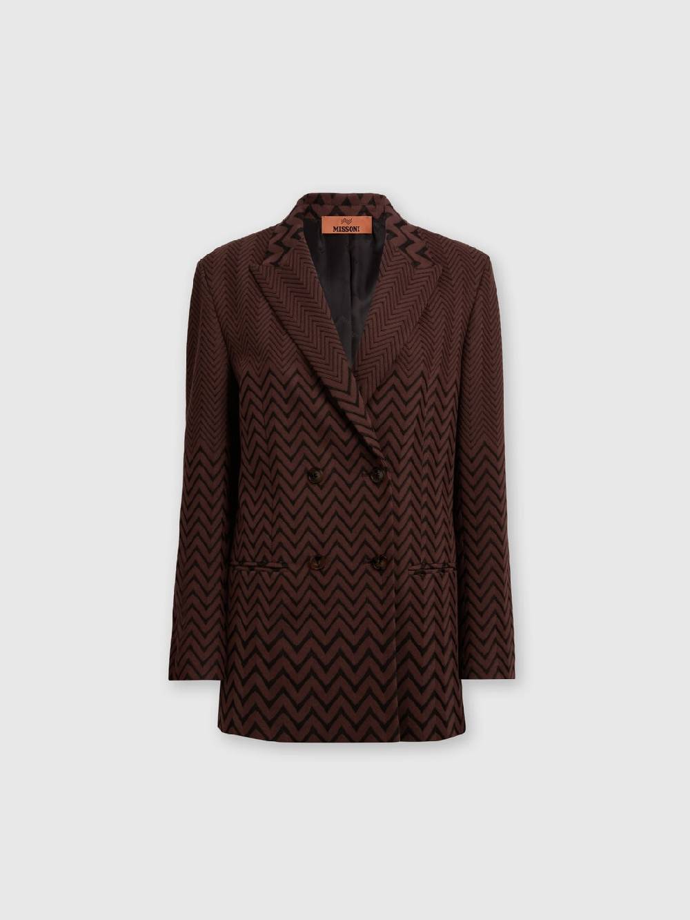 Missoni Blazer doppipetto in cotone e viscosa zig zag Solo un giorno rimasto