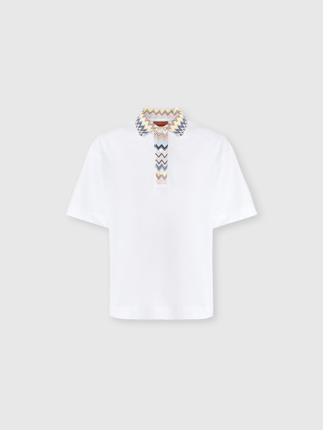 Missoni Polo in jersey di cotone con inserti in maglia chevron Enormi sconti