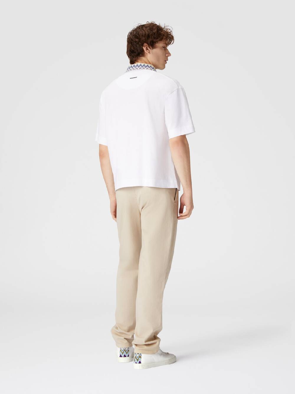 Missoni Polo in jersey di cotone con inserti in maglia chevron Enormi sconti