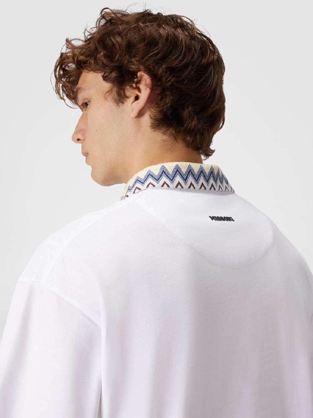 Missoni Polo in jersey di cotone con inserti in maglia chevron Enormi sconti