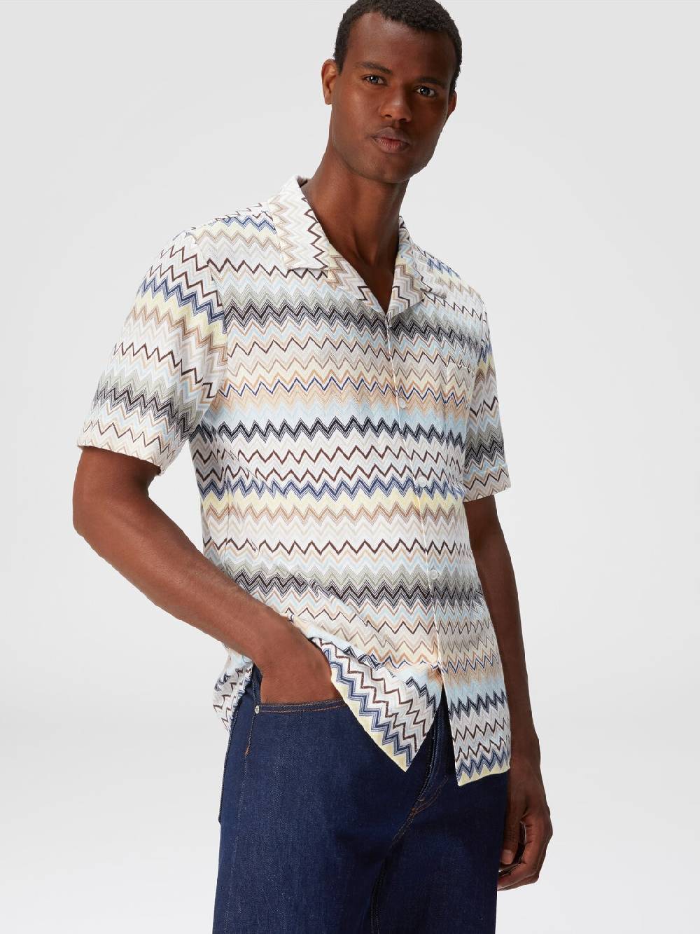 Missoni Camicia taglio bowling in cotone zig zag 50% di sconto con spedizione gratuita