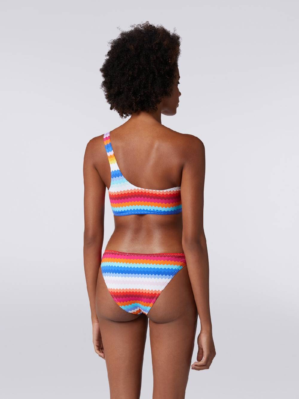 Missoni Bikini monospalla in nylon stretch stampa zig zag Limitato a 3 giorni